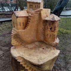 Legeby-stol til legepladsen egetræ